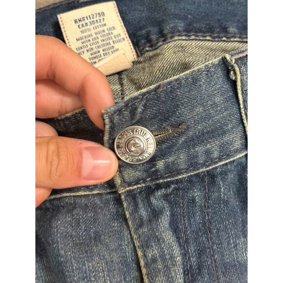 Vintage True Religion Embroidered Baggy Boot Cut Jeans Made In USA - Men’s 38x30 - Picture 5 of 11